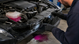El líquido refrigerante es fundamental para mantener el motor a la temperatura adecuada y evitar sobrecalentamientos. Una fuga, por pequeña que sea, puede terminar provocando averías importantes si no se detecta y se repara a tiempo. Por eso, es importante conocer las señales que pueden indicar que existe un problema en el sistema de refrigeración. Uno de los primeros indicios es la pérdida frecuente de líquido refrigerante. Si tienes que rellenar el depósito con más frecuencia de lo habitual, es muy probable que exista una fuga en algún punto del circuito. Otra señal muy común son las manchas de líquido bajo el vehículo después de permanecer estacionado. El refrigerante suele tener colores llamativos, como verde, rosa, azul o naranja, lo que facilita identificarlo. También conviene prestar atención a la temperatura del motor. Si el indicador sube más de lo normal o el vehículo se sobrecalienta, puede deberse a una pérdida de refrigerante que impide una correcta refrigeración del motor. Al abrir el capó, revisa visualmente manguitos, abrazaderas, radiador, bomba de agua y el vaso de expansión. Restos de humedad, manchas blanquecinas o depósitos cristalizados suelen indicar que el refrigerante ha estado escapando por esa zona. En algunos casos también puede aparecer olor dulce en el motor o incluso salir vapor si la fuga es importante. Si además observas humo blanco constante por el escape acompañado de pérdida de refrigerante, es recomendable acudir cuanto antes al taller, ya que podría tratarse de una avería más grave, como un problema en la junta de culata. Detectar una fuga a tiempo puede evitar reparaciones muy costosas y alargar la vida del motor. Revisar periódicamente el nivel del refrigerante y el estado del sistema de refrigeración es una pequeña tarea que puede marcar una gran diferencia.